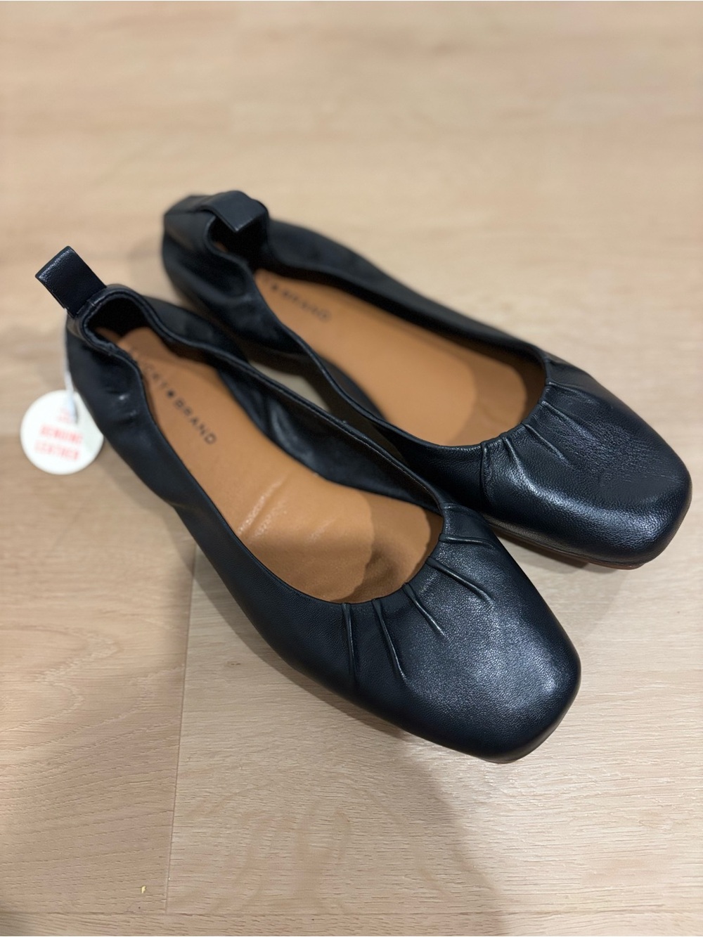 Lucky Brand Giorga Ballet Leather Flats NEW Black Size 7